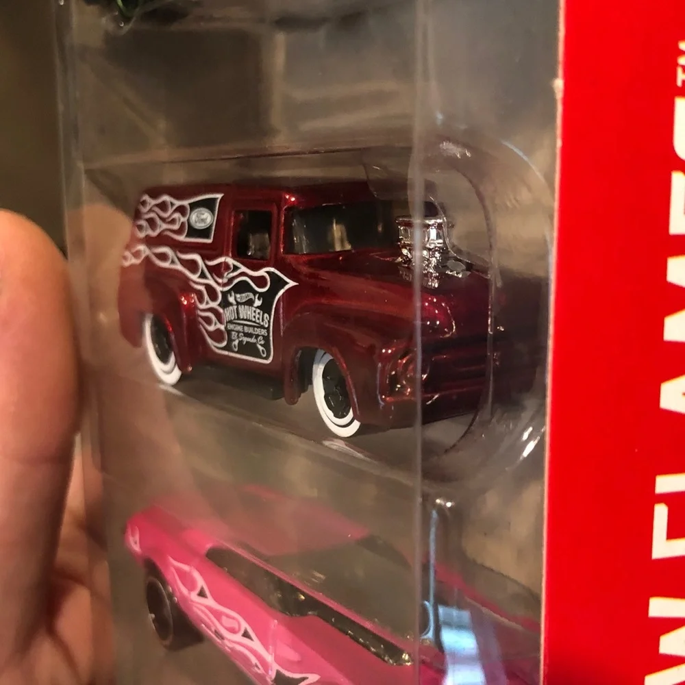 Mattel Hot Wheels Flames Die-Cast Car Set - Green, Red, Pink, Blue, Orange